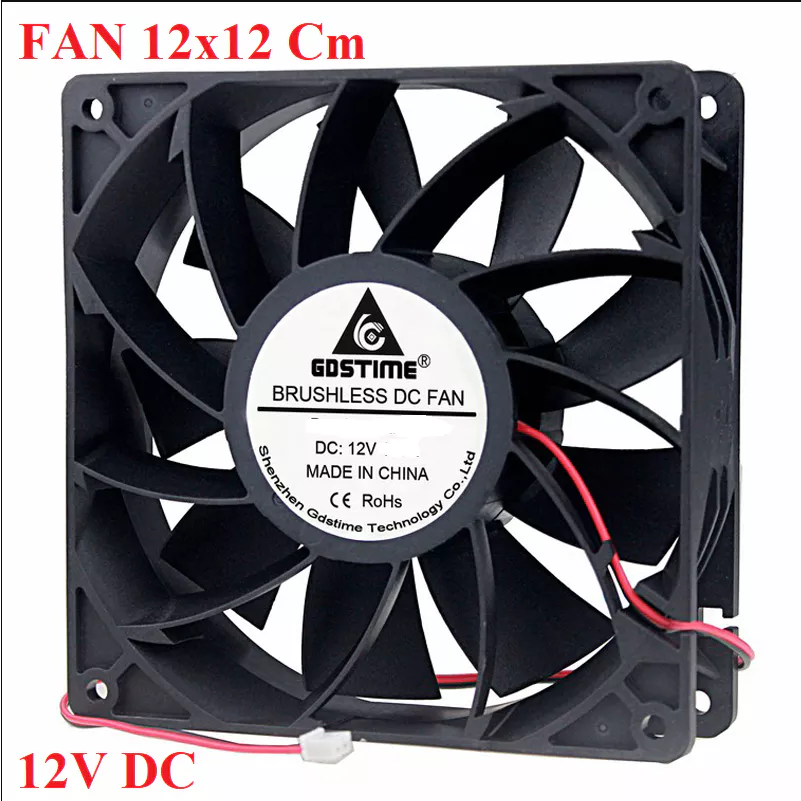 KIPAS FAN Pendingin Exhaust 12CM COOLER Cooling PC DC 12V 12x12 cm