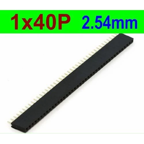 HEADER FEMALE STRIP SINGLE ROW 1X40 2.54MM BLACK HITAM 40p PIN