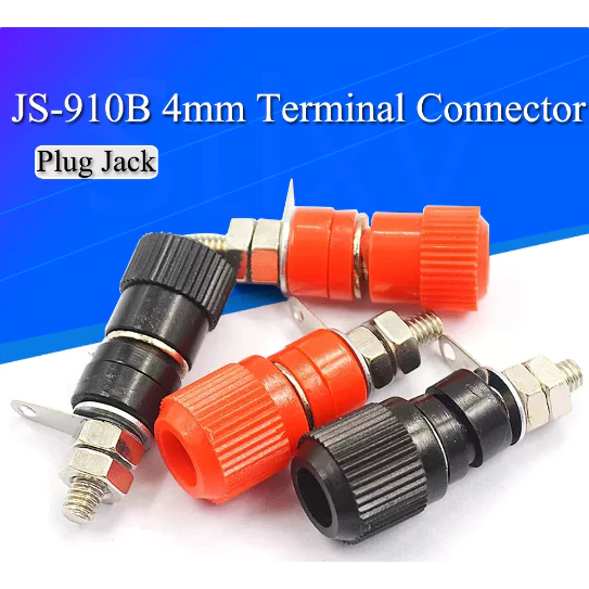 Jack Banana Jantan Male Plug 1 Set Konektor sepasang Merah Hitam - Slide 1