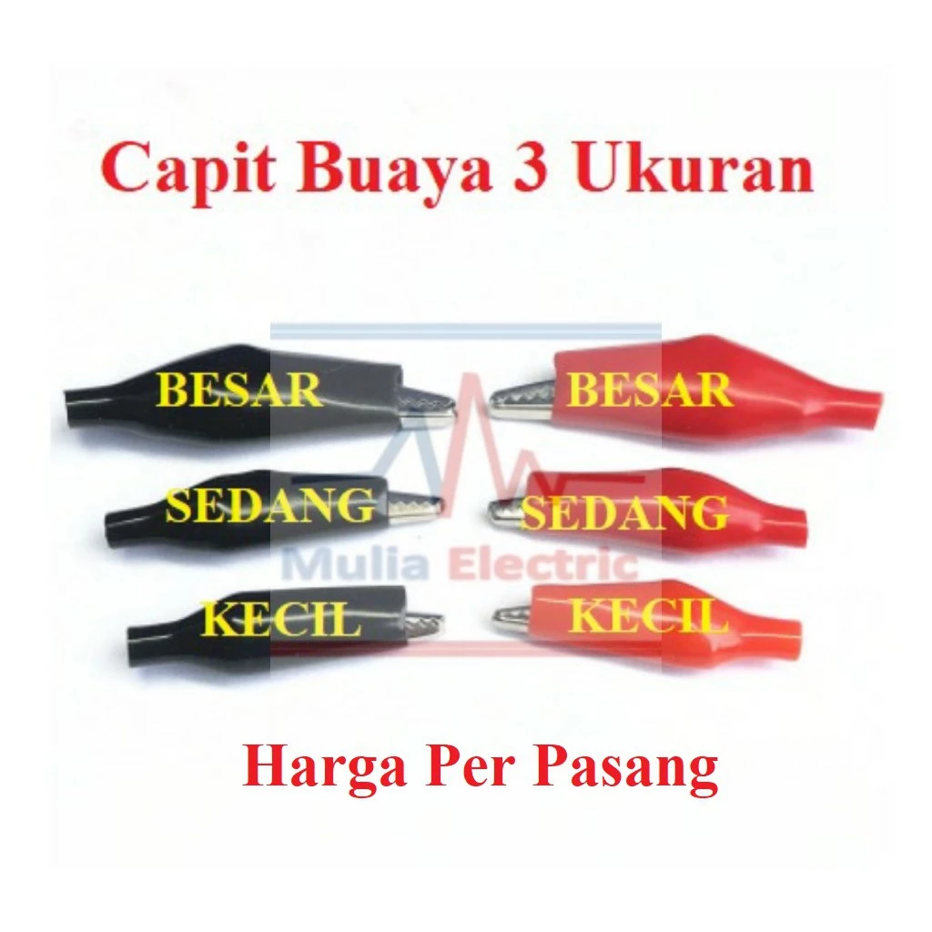 Jepit Penjepit Buaya Capit Buaya Jepitan Buaya Aki Alligator Clip Kecil sedang Besar - Slide 1