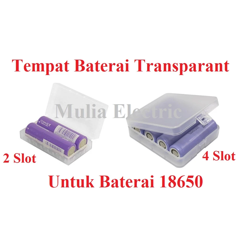 Kotak Simpan holder Tempat Baterai Battery Batre Box Case Storage 18650 16340 CR123A 4 Slot - Slide 1