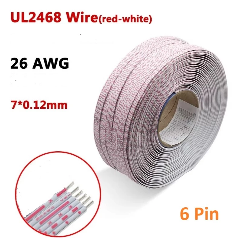 kabel pita 6 pin 6 Jalur 6P Pelangi Cable Pipih 6Pin Ribbon Flat Dupont - Slide 1