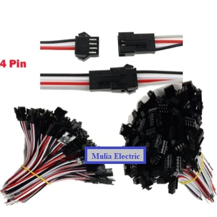 Soket Terminal Kabel socket Connector Konektor Terminal SM 4 Pin 4p Jantan Betina JST SM-4 - Slide 1