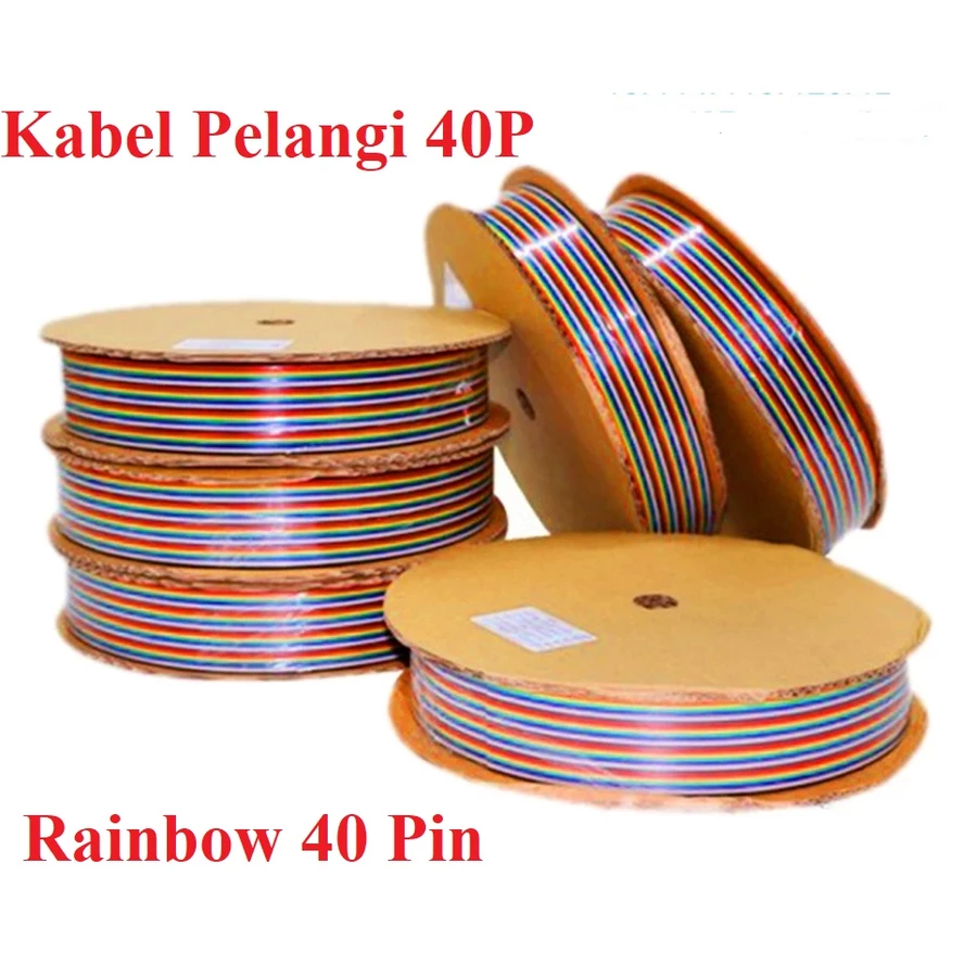 KABEL PELANGI RAINBOW PITA RIBBON DuPont 40 PIN 40P 40 P - Slide 1