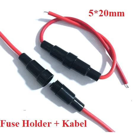 Konektor Fuse Holder Kabel Rumah Sekring Kaca Kecil 5x20 Drat Gantung - Slide 1