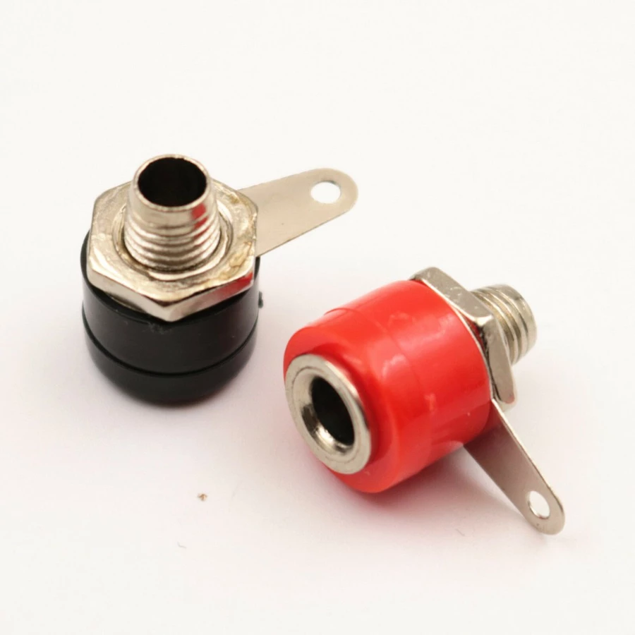 Banana Jack Socket Soket Female Plug Terminal konektor Merah Hitam - Slide 1