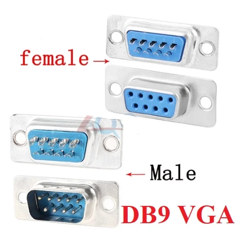 Konektor Soket Kabel DB9 DB 9 Male Female Cowok Cewek RS232 Serial Port Adapter 2 Baris - Slide 1