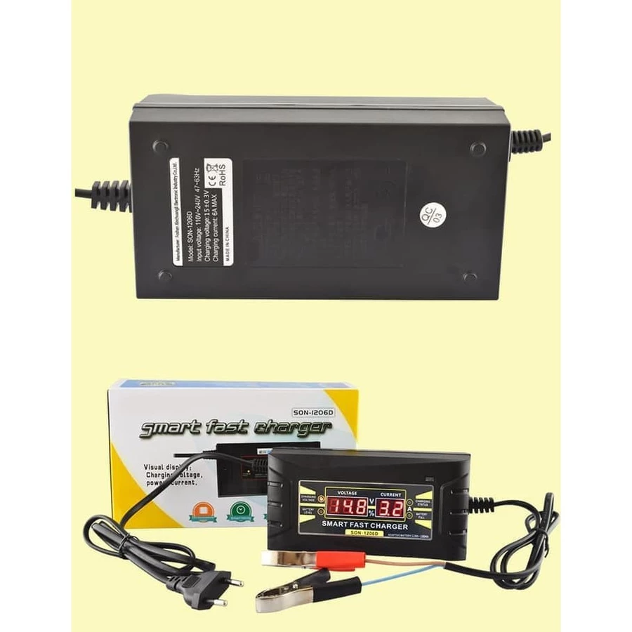 Cas Aki Digital SUOER LCD Charger SON-1206D 12V 6A otomatis Cut Off - Slide 1