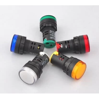 Pilot Lamp AD16-22DS 220vAC Lampu Indikator Signal Pilot Lamp LED 22mm