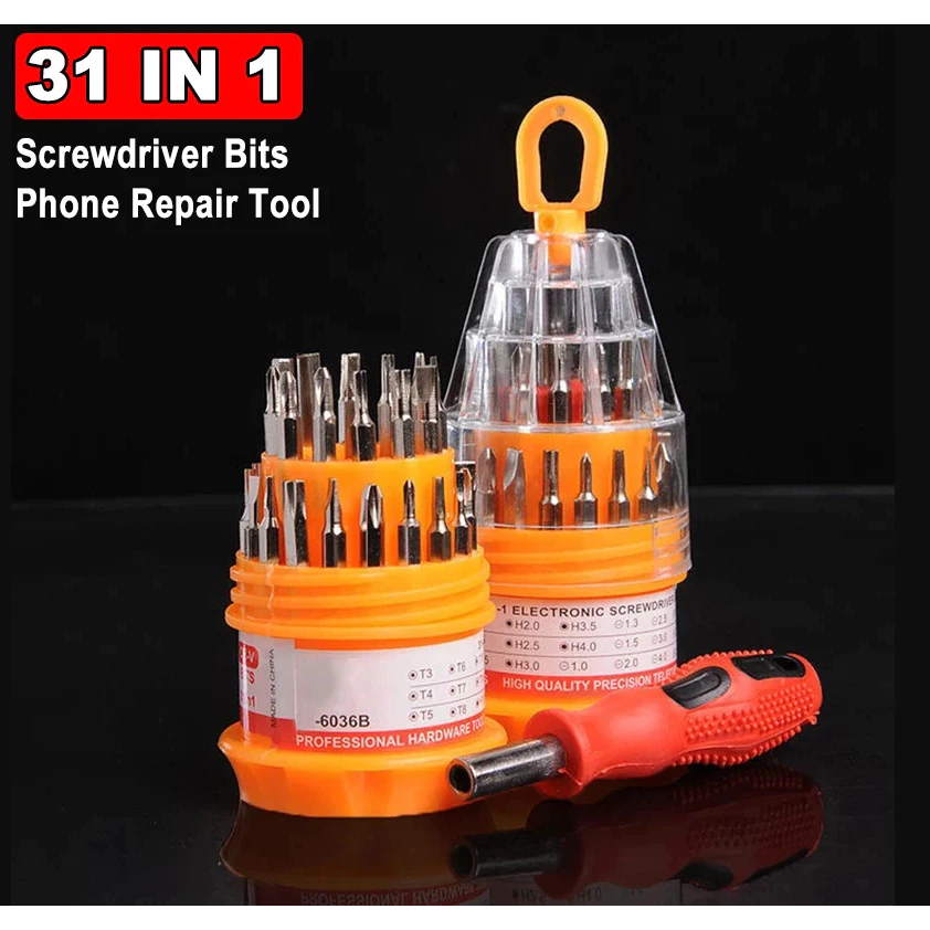 Obeng Serbaguna Multi Set Multifungsi 31 in 1 Screwdriver Handphone Elektronik HP Laptop PC - Slide 1