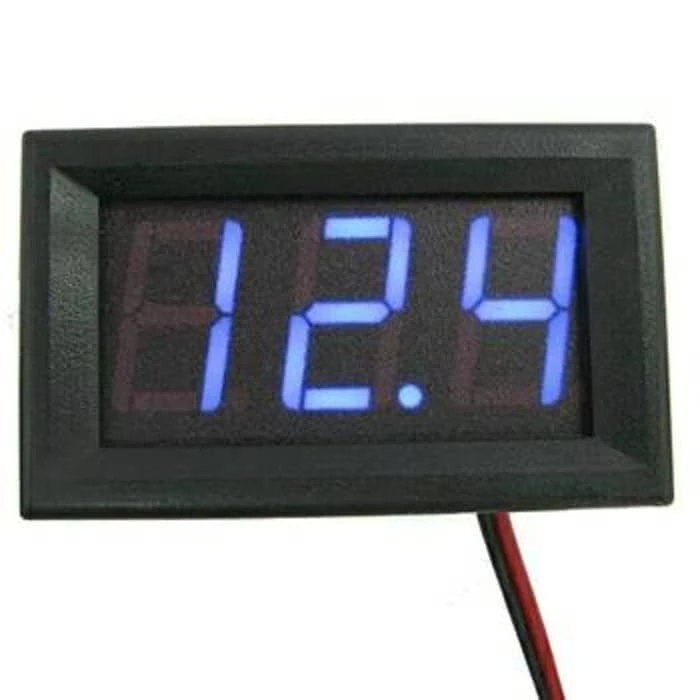 Digital Voltmeter Mini Biru Dengan Frame V DC 2 Kabel - Slide 1