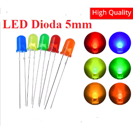 Lampu Led Dioda Diode Diffused Warna F5 5mm 5 Mm - Slide 1