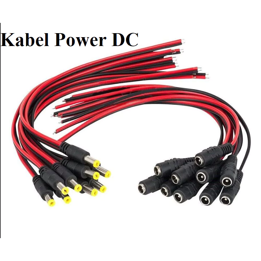 Kabel Power DC Jack Male Female Konektor Power supply Adaptor Charger CCTV Wire Cable Jek 2.1 X 5.5M - Slide 1