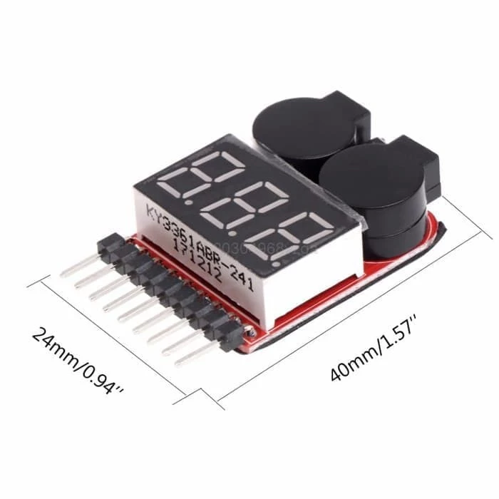 1-8s Lipo Battery Tester Low Voltage Buzzer Alarm Baterai Li-Po - Slide 1