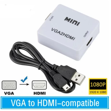 Adapter VGA to HDMI Converter with audio VGA2HDMI 1080p HD Video 1080 - Slide 1